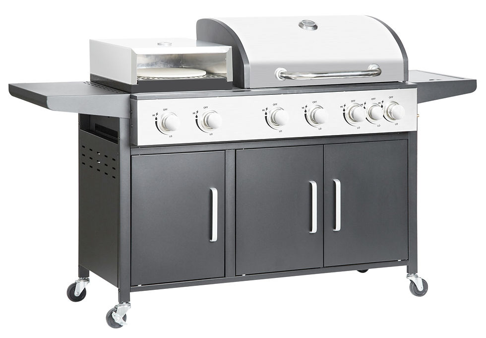 Miniaturbild: Multifunktionsgrill Schweiz mit grosser Grillfläche und Pizzaofen