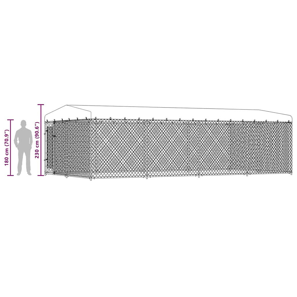 Miniaturbild: Outdoor-Hundezwinger mit Überdachung 7,6x3,8x2,3 m