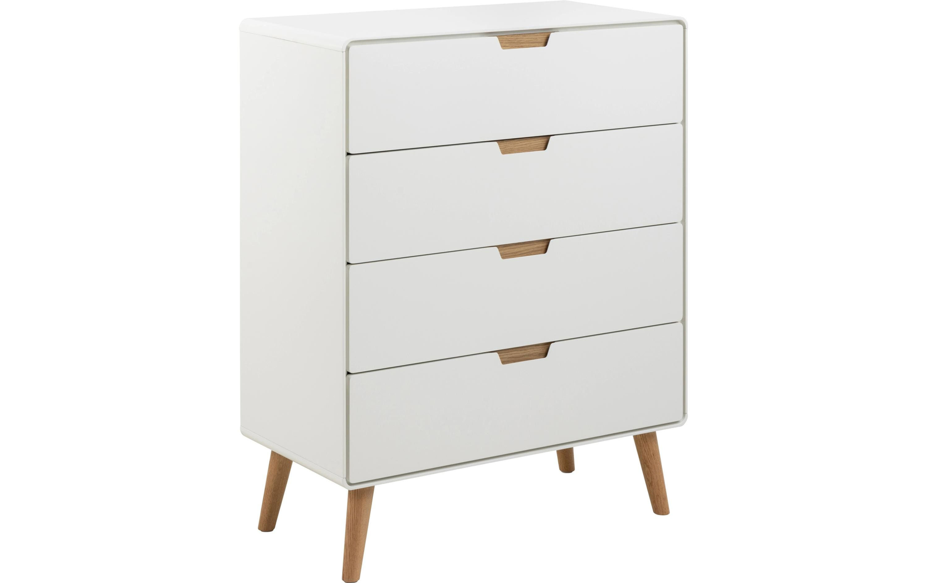 AC Design Kommode Lowell 80 x 100 cm, Weiss – MDF, 80x40x100 cm