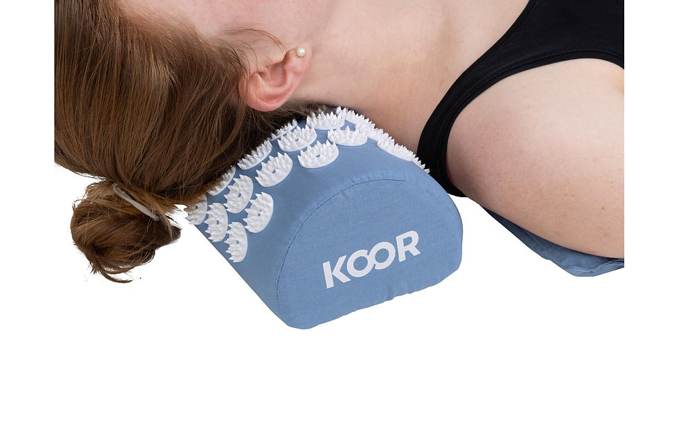 Miniaturbild: KOOR Akupressurmatte mit Kissen Blau/Weiss – inkl. Kissen, 66x42cm, blau-weiss