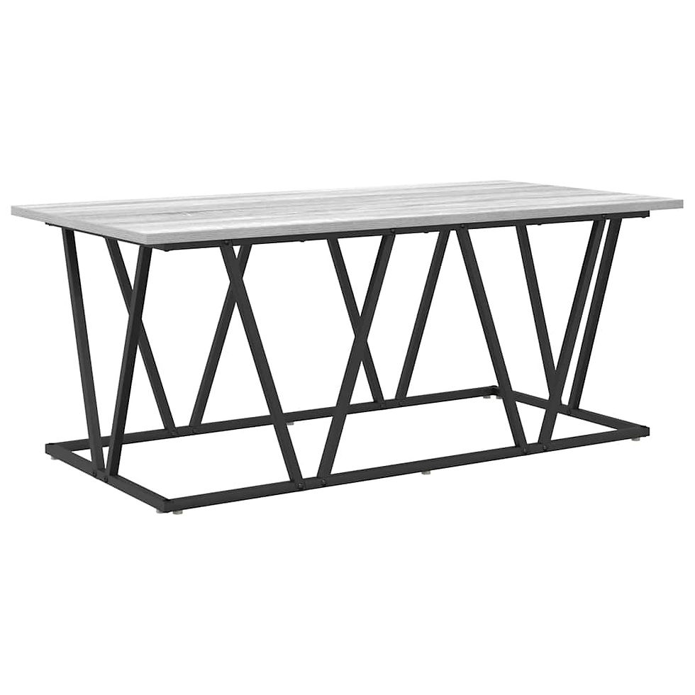 Miniaturbild: Couchtisch Grau 100 x 50 x 40 cm Sperrholz und Metall