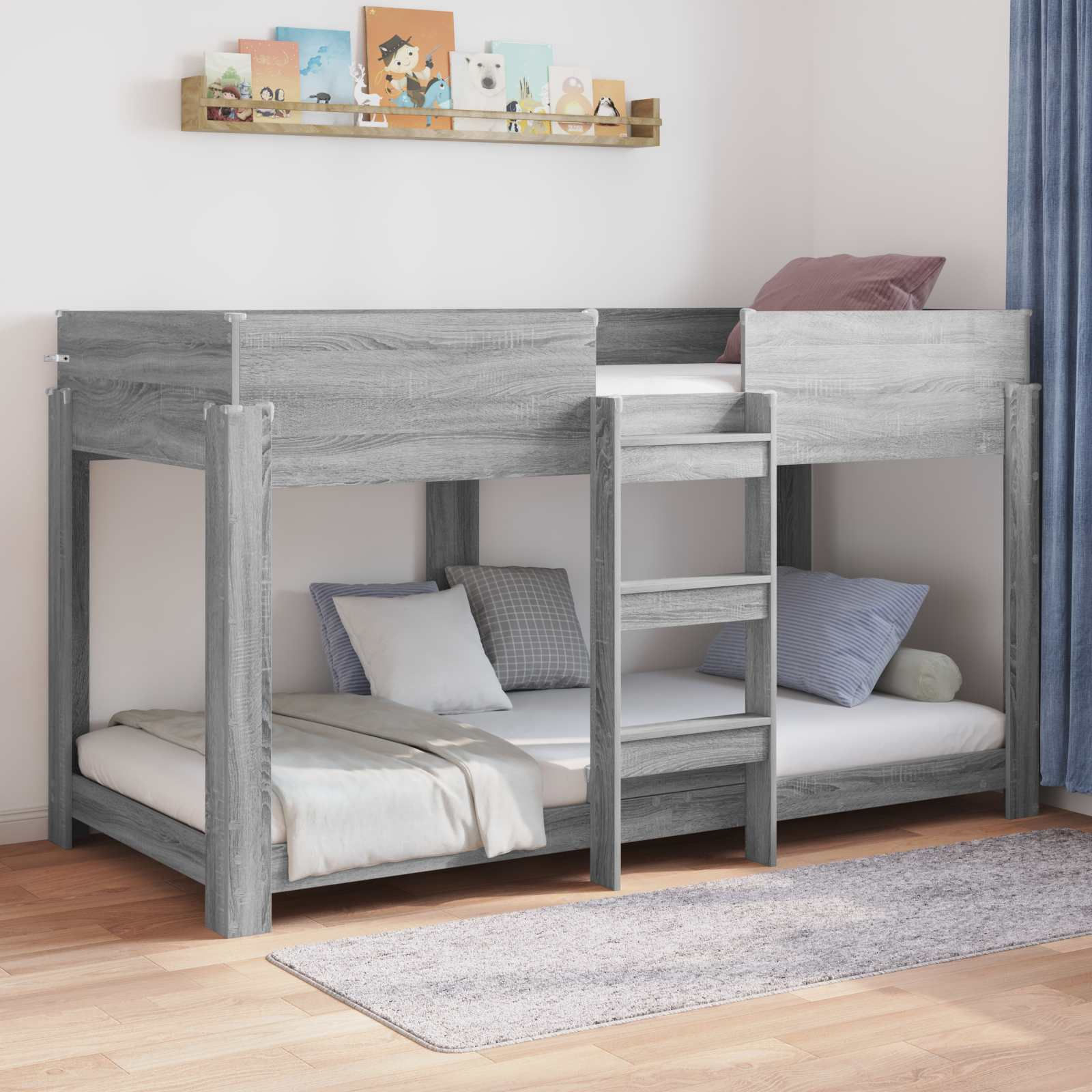 Etagenbett für Kinder Sonoma-Grau 100 x 200 cm Holzwerkstoff