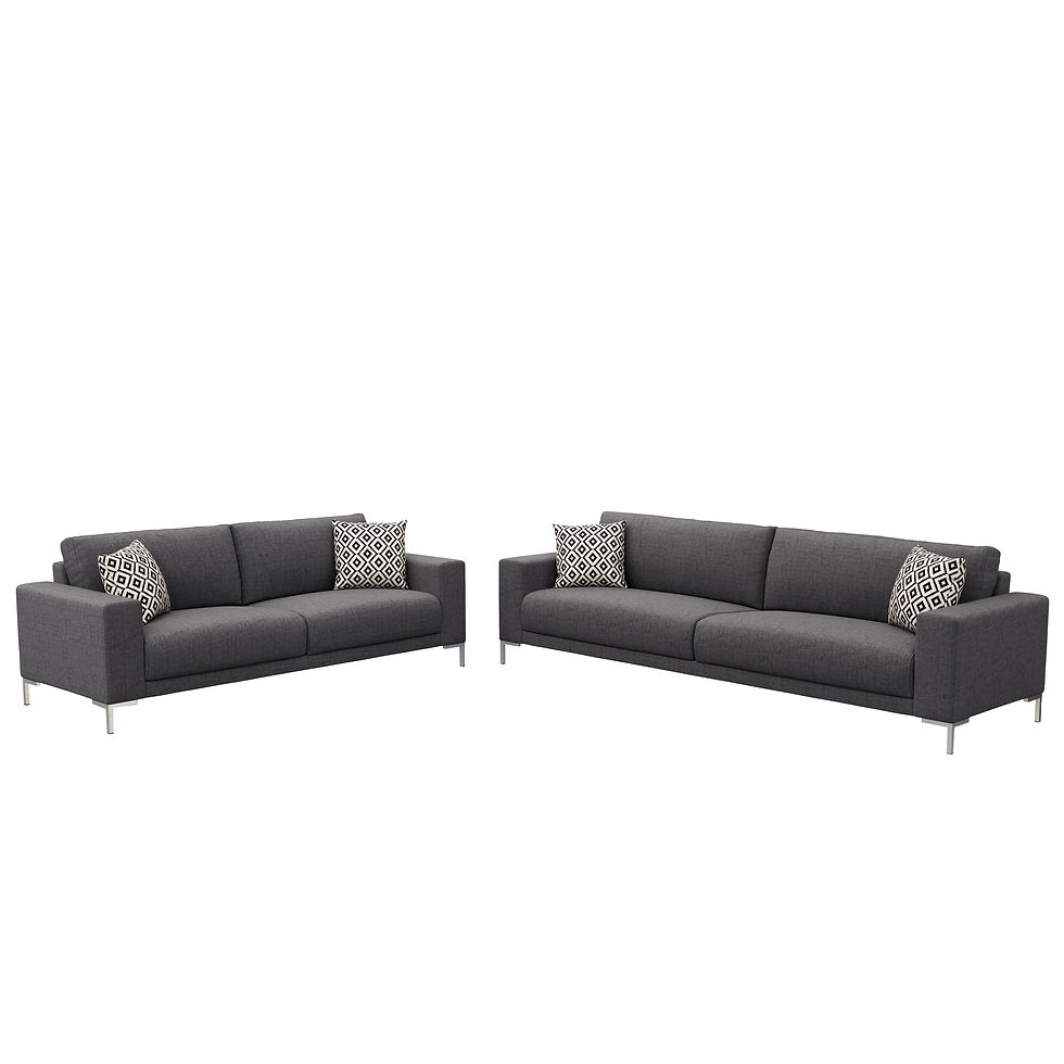 Anthrazitfarbenes NOREEN Sofa Set mit 3-Sitzer und 2-Sitzer