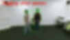 Two persons hug. A red text at the upper left corder reads: "Hugging other person". Each person is surrounded by a green bounding box and they have a synthetic skeleton rendered on top of them which mimics their pose.