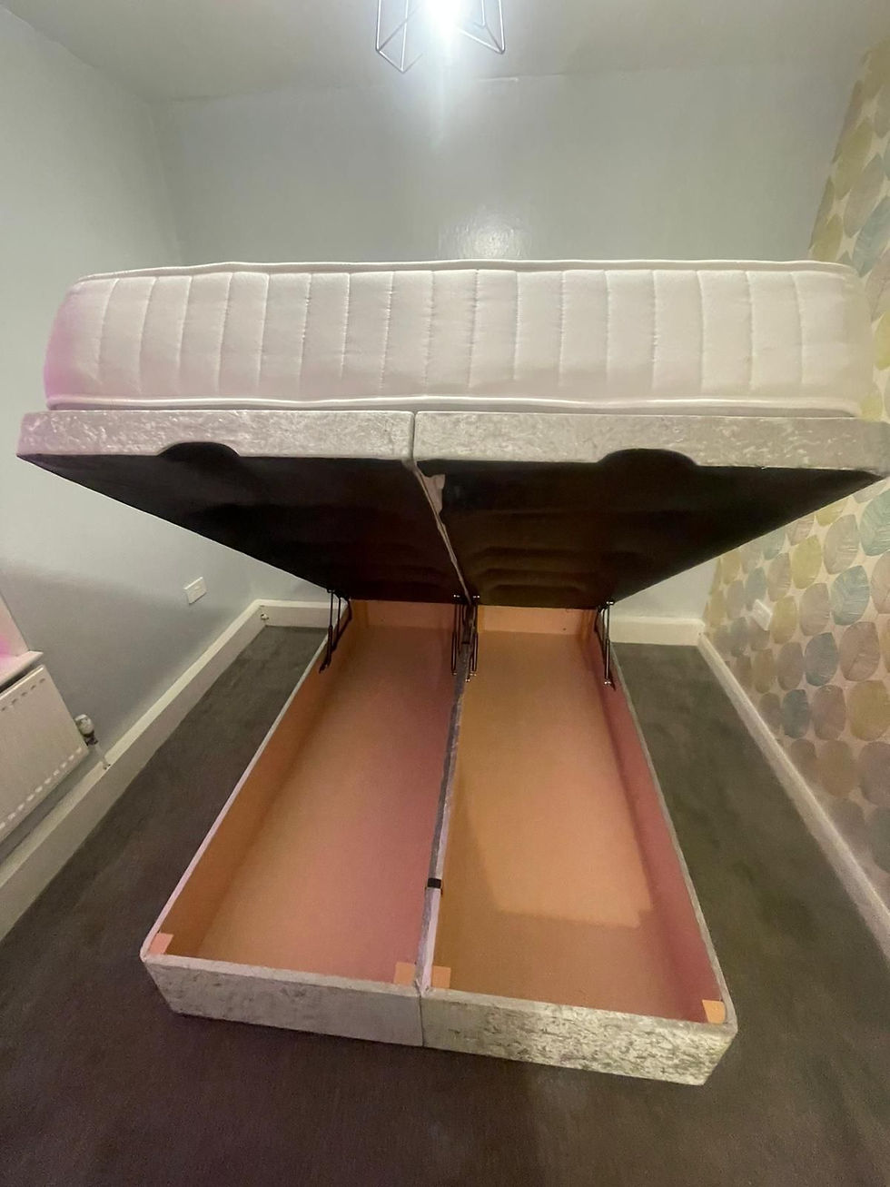 Thumbnail: DIVAN OTTOMAN BED WITH 20 INCH HEADBOARD AND 1000 POCKET SPRUNG EMPEROR KING
