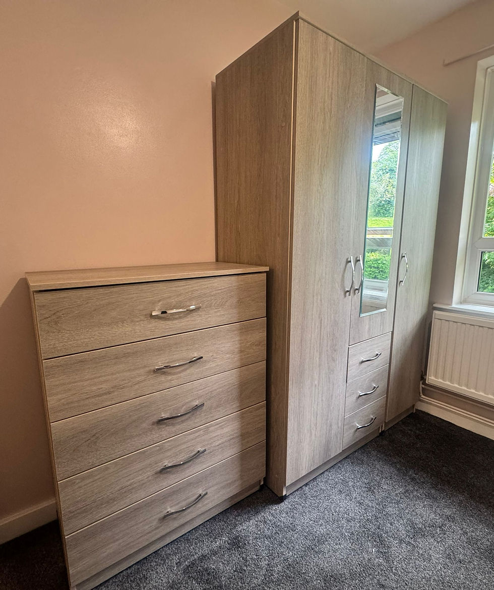Thumbnail: METRO 3 door with 3 drawers with mirror - (silver) 