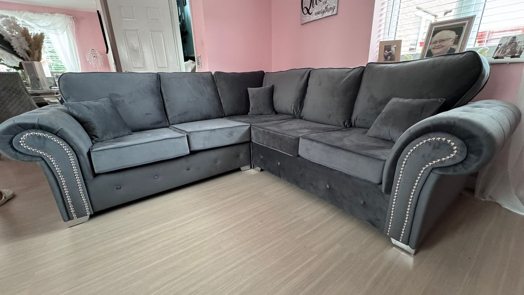 OAKLAND 2 CORNER 2 SOFA - GREY PLUSH