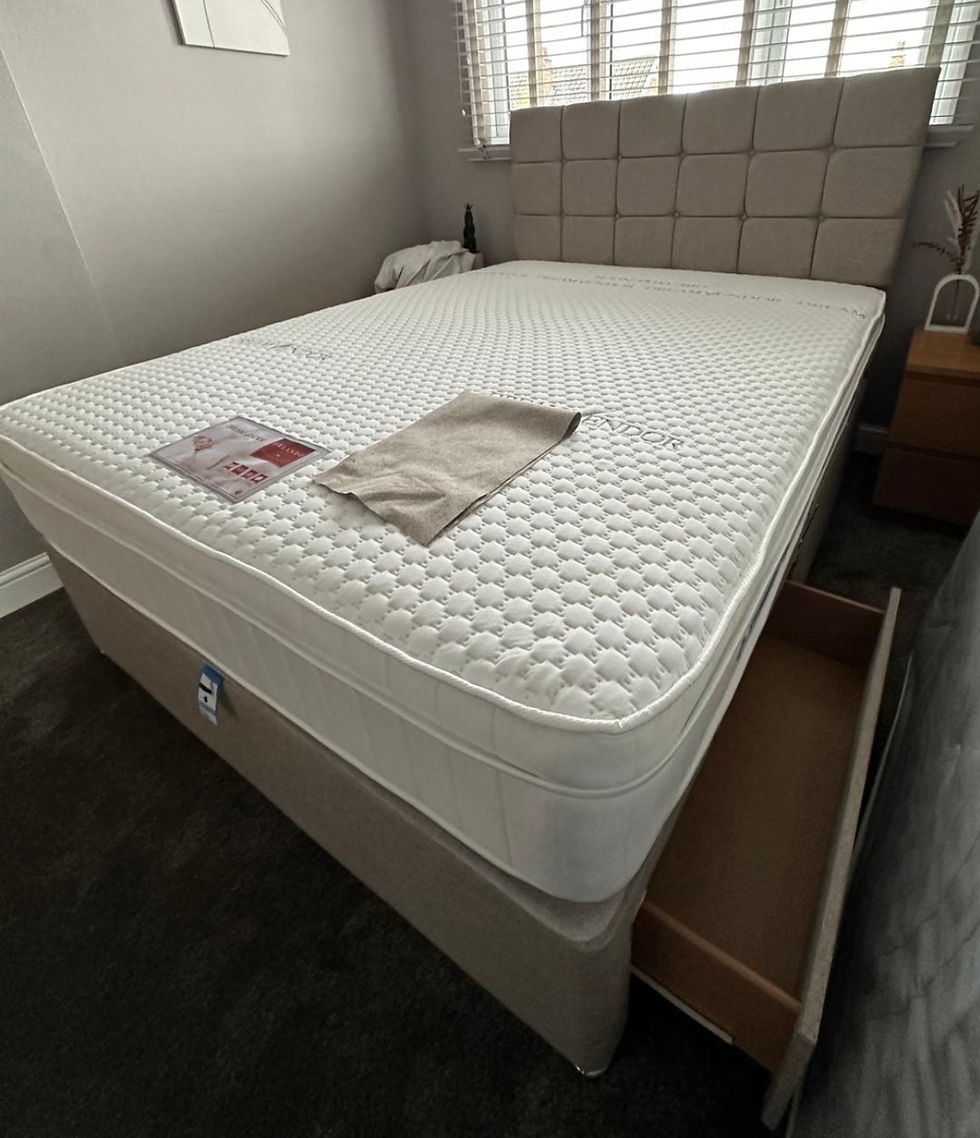 Thumbnail: ORLANDO 1000 POCKET  PILLOW TOP MATTRESS WITH DIVAN BASE 2 DRAWERS& HB - KING
