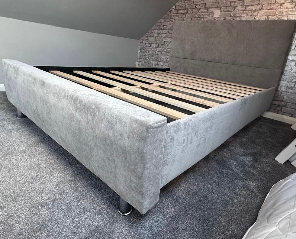 Thumbnail: SAFFRON KING SIZE HAND MADE BED FRAME choice of fabrics 