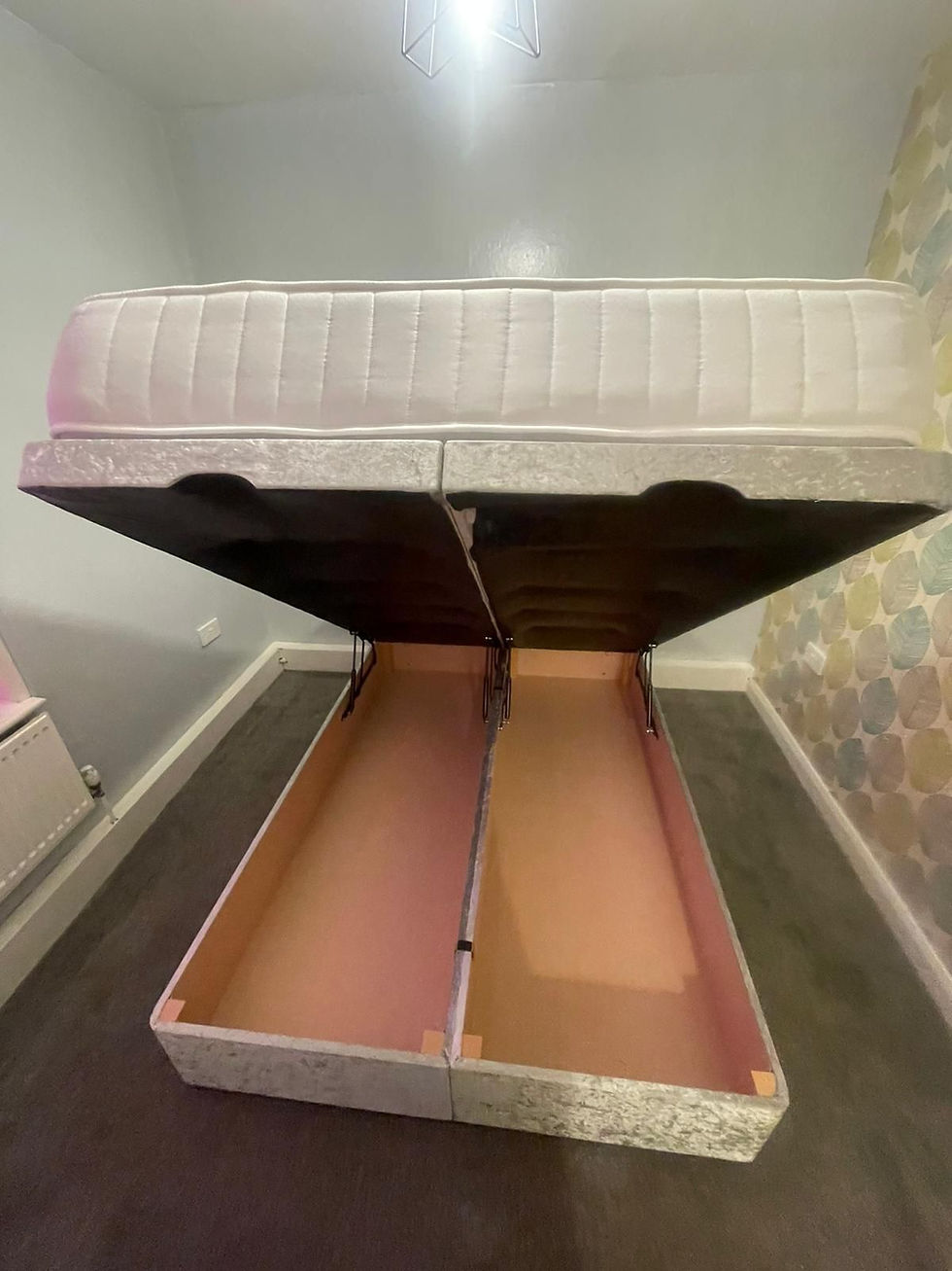 Thumbnail: DIVAN OTTOMAN BED WITH 20 INCH HEADBOARD AND 1000 POCKET SPRUNG EMPEROR S/KING