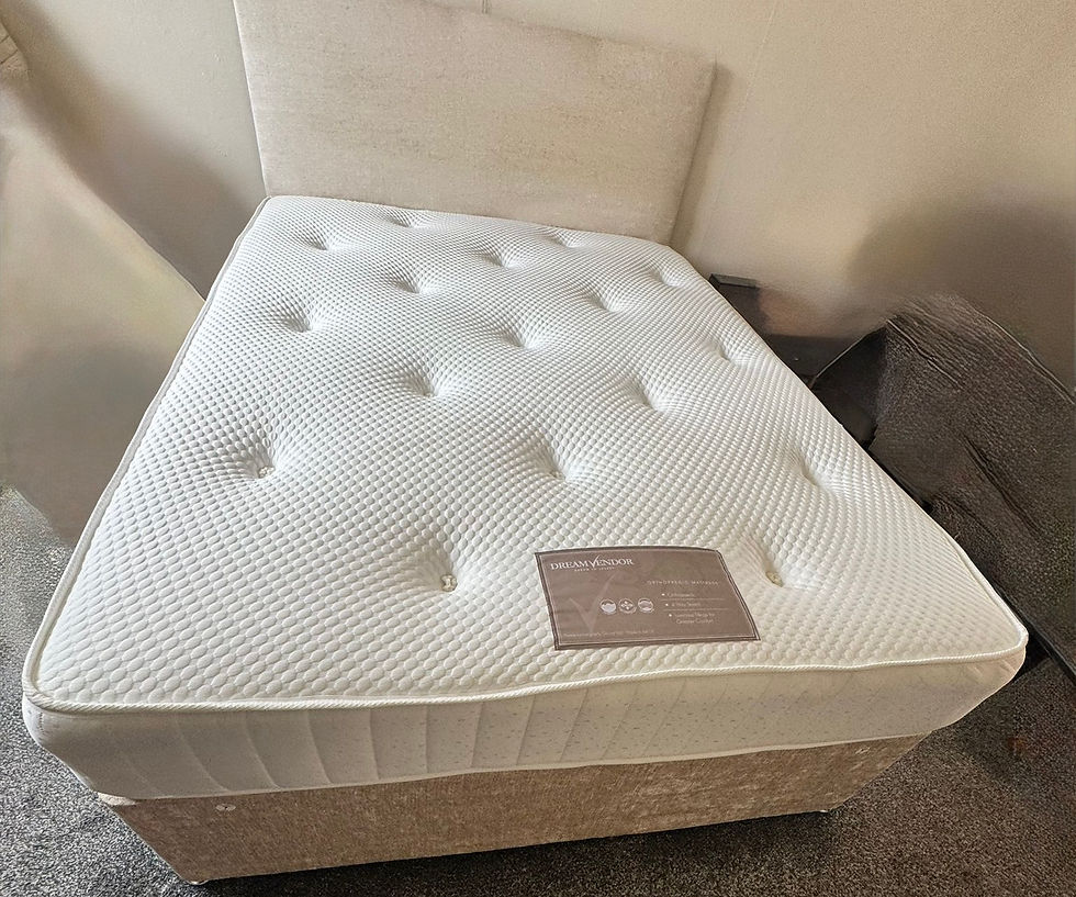 Thumbnail: 4 FOOT - SAFFRON FIRM ORTHOPAEDIC MATTTRESS, DIVAN BASE AND MATCHING HEADBOARD