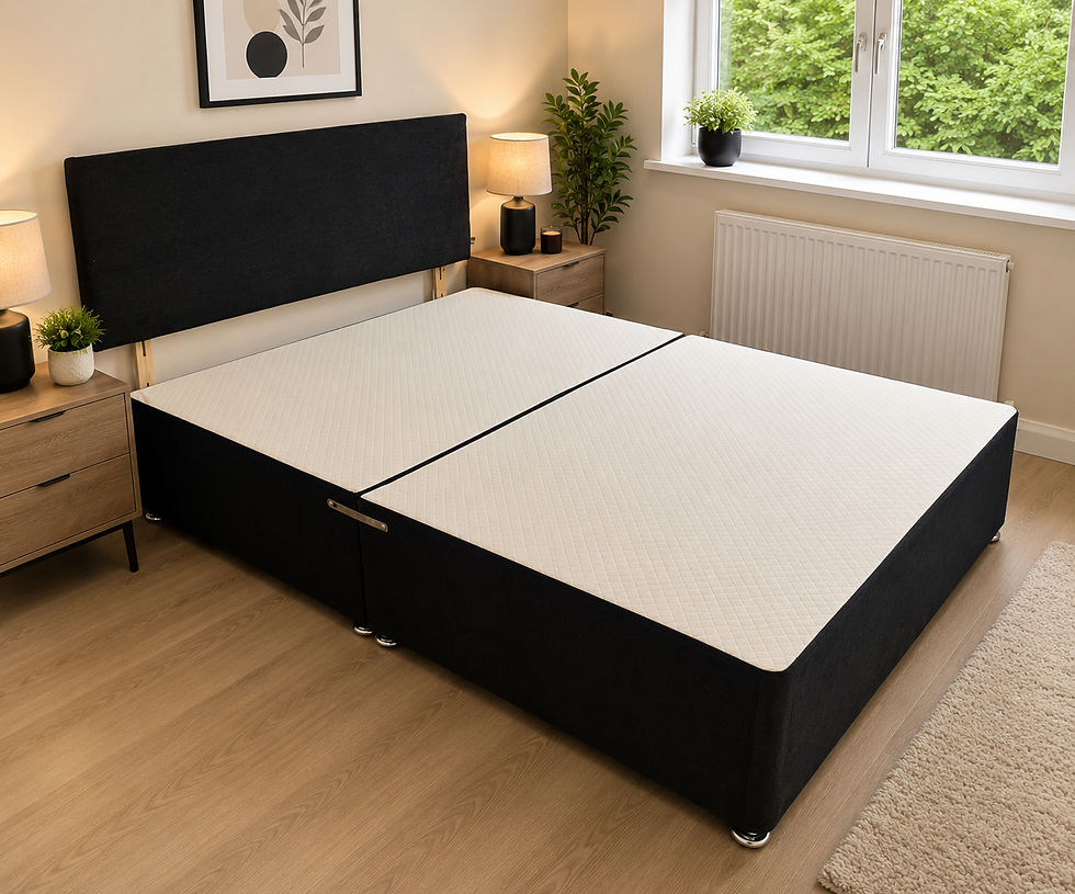 Thumbnail: TENDER SLEEP SUPER ORTHOPAEDIC DIVAN BASE, MATTRESS AND HEADBOARD - 4 FOOT