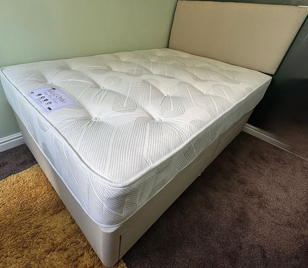 Thumbnail: SINGLE  - TENDER SLEEP TUFTED ORTHOPAEDIC MATTRESS DIVAN BASE AND HEADBOARD