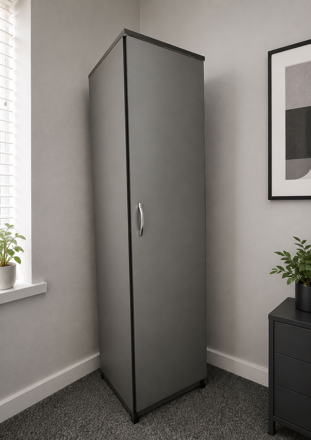 METRO  (GREY ) 1 DOOR WARDROBE   - FULLY ASSEMBLED 