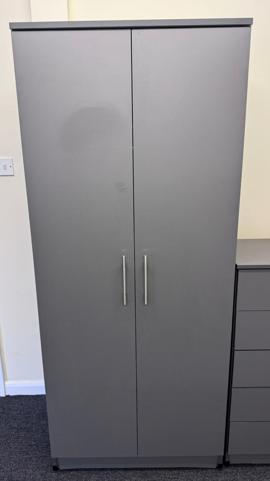 Thumbnail: NOVA GREY WARDROBE CHEST AND BEDSIDE