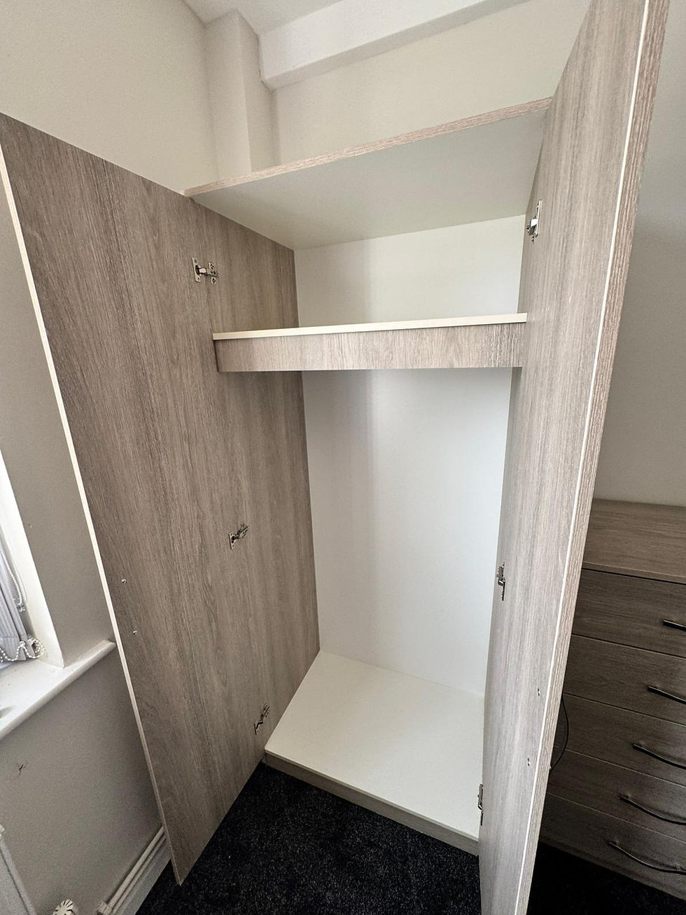 Thumbnail: METRO  (SILVER) WARDROBE CHEST & BEDSIDE - FULLY ASSEMBLED 