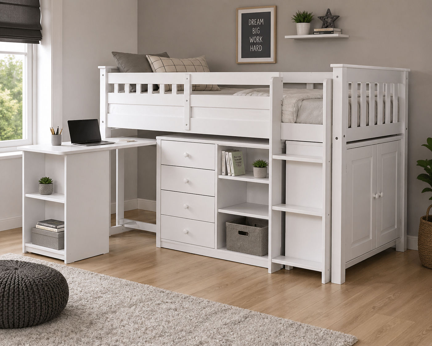 Porto mid sleeper - with budget mattress  - white 