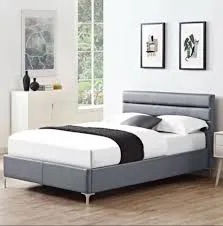 KING  - ARCO  BED FRAME - GREY PU 