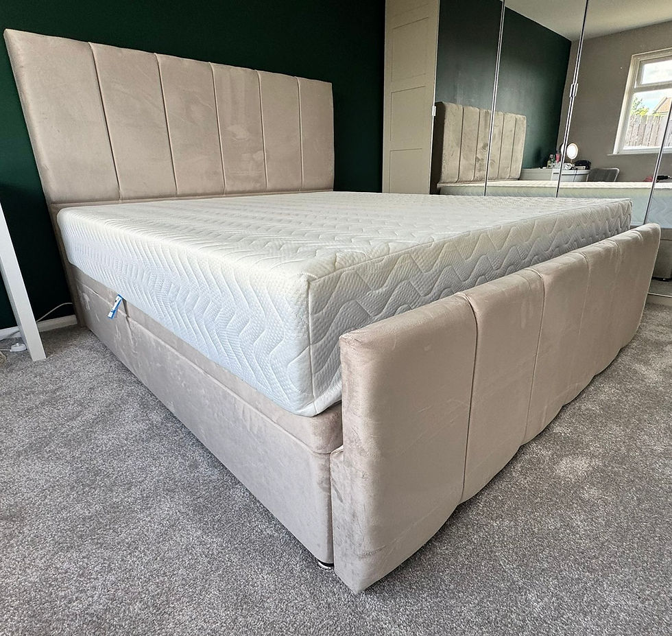 Thumbnail: SUPER KING   - MEGAN END LIFT DIVAN OTTOMAN - choice of colours/fabrics 