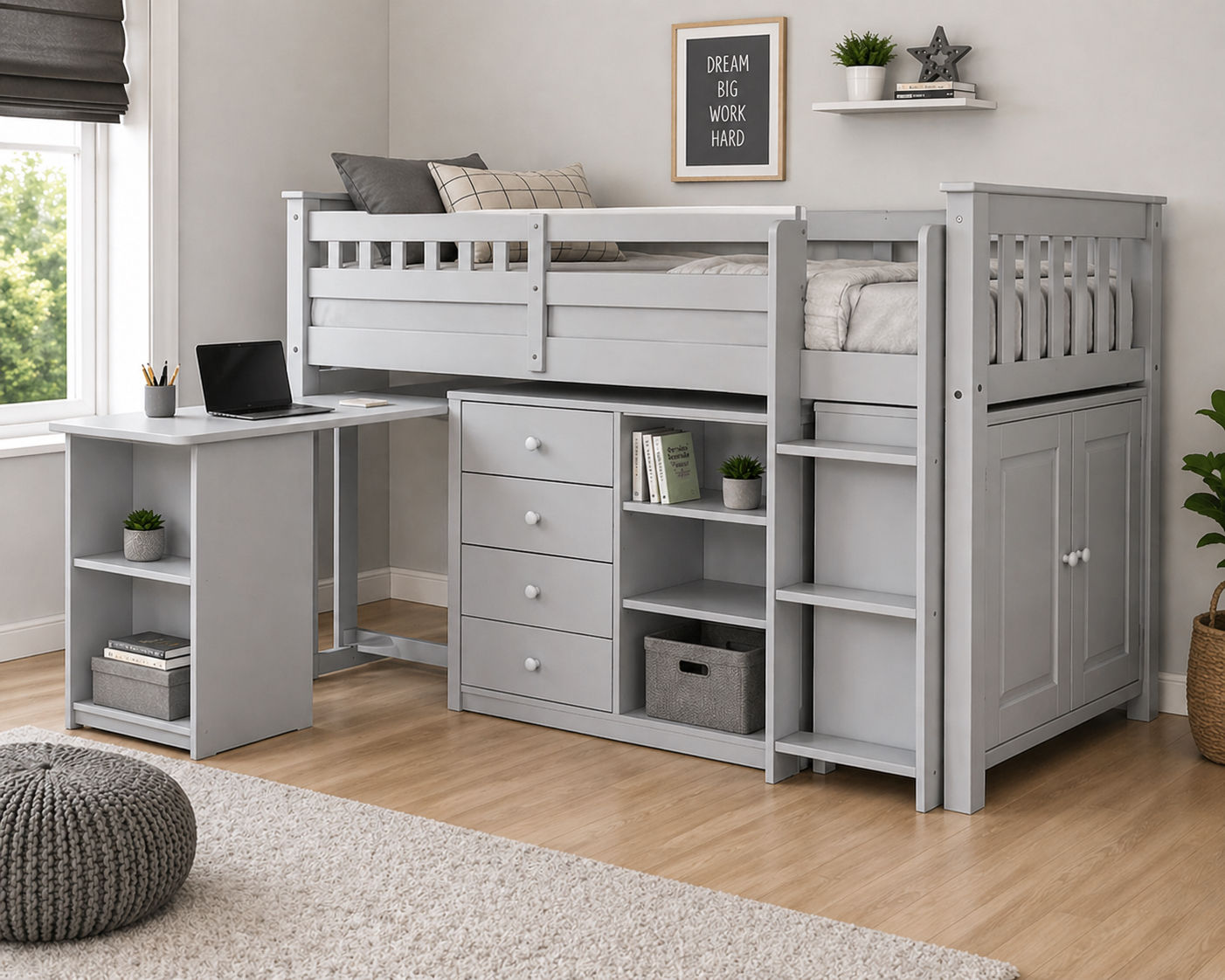 Porto mid sleeper - with budget mattress - grey 