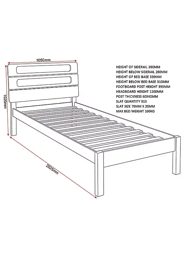 Thumbnail: KING SIZE   - Santana wooden bed frame 