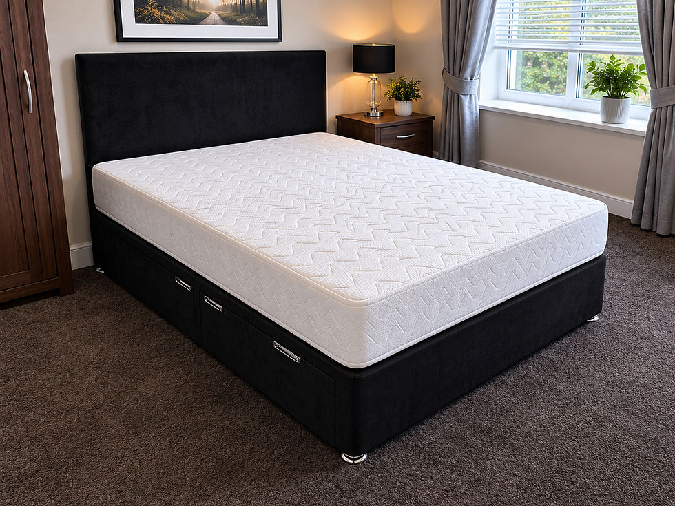 Thumbnail: 4 FOOT - MEMORY CONCEPTS MATTRESS WITH DIVAN BASE & HEADBOARD 