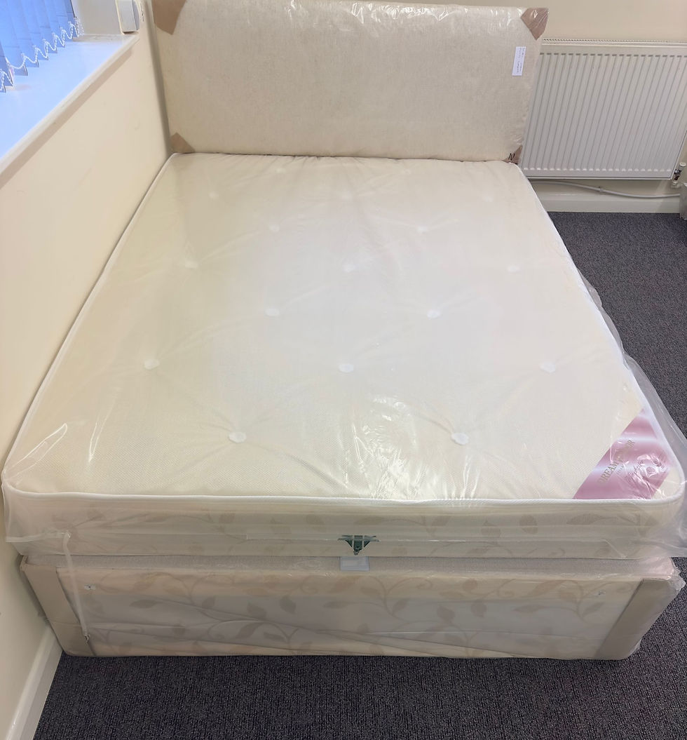 Thumbnail: DOUBLE WINCHESTER 7 INCH LIGHTLY QUILTED MATTRESS AND CREAM HB