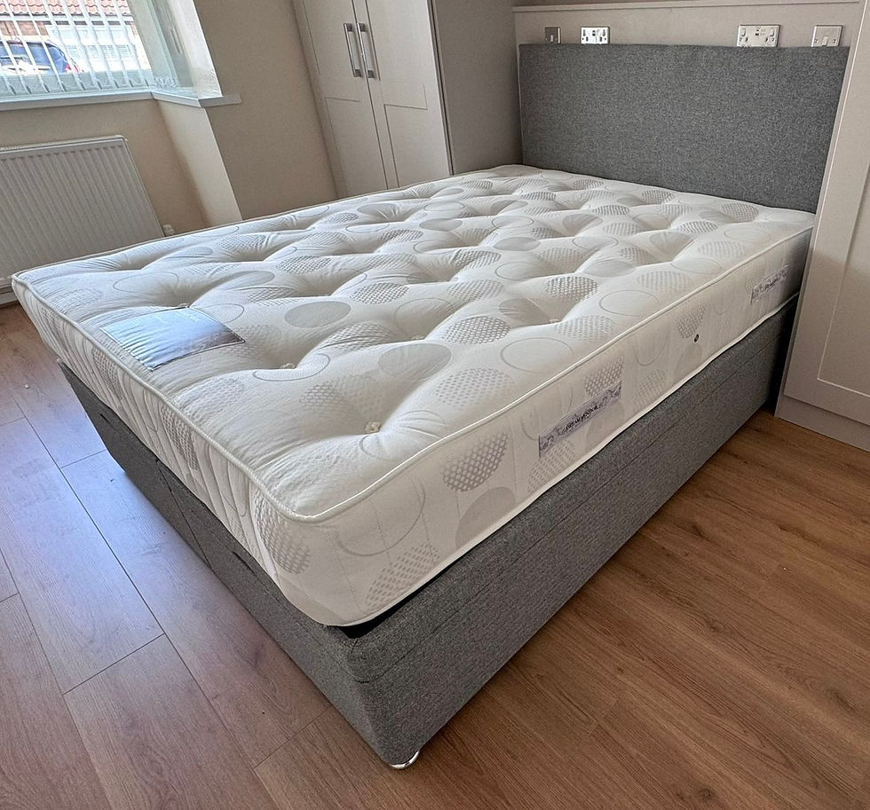 Thumbnail: DIVAN OTTOMAN BED WITH 20 INCH HB AND WESTMINSTER ORTHOPAEDIC MATTRESS -KING