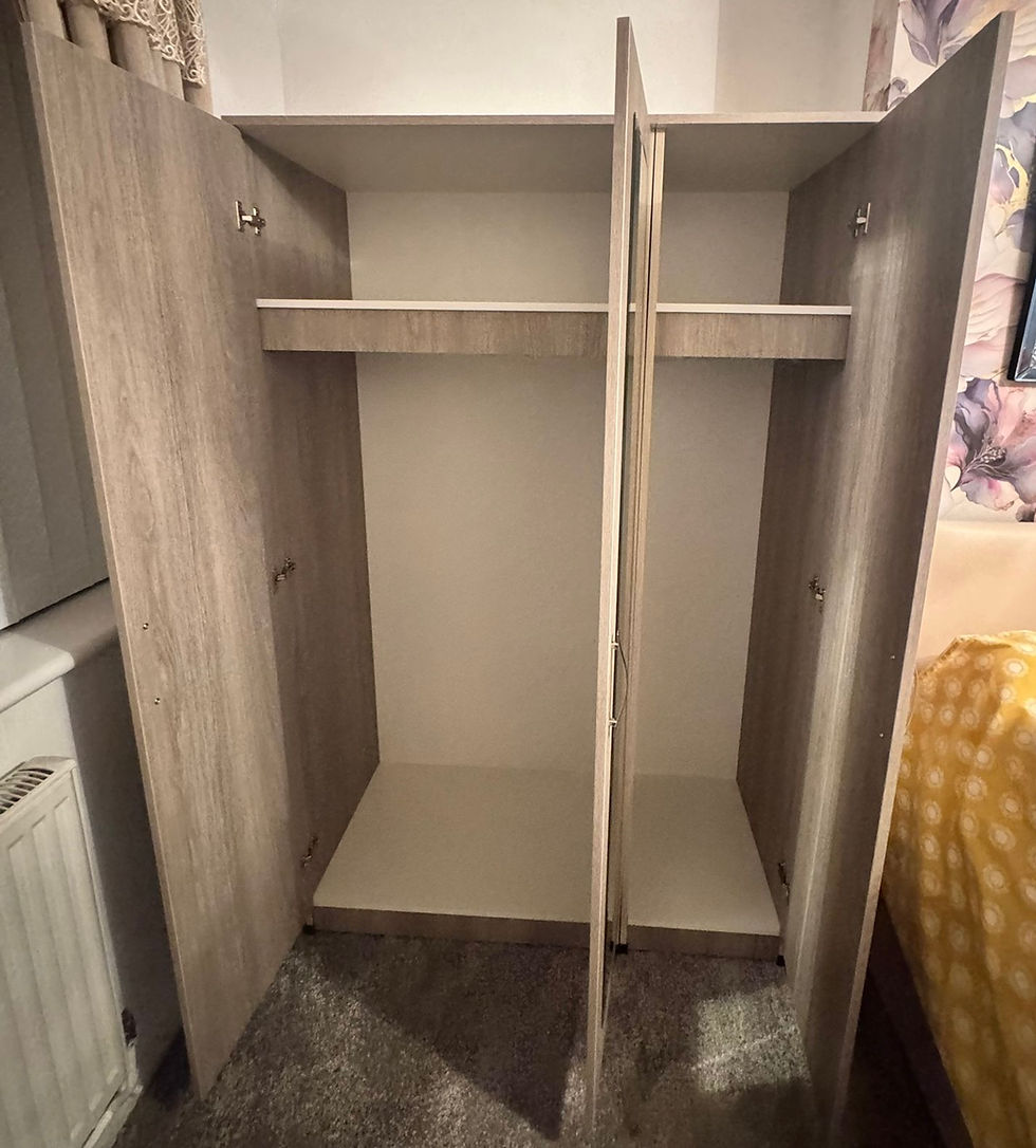 Thumbnail: METRO 3 door shelf and all hanging  with full size mirror - (silver) 