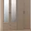 Thumbnail: NEVADA OAK AND OYSTER GLOSS AND OAK EFFECT 4 DOOR 2 DRAWER MIRRORED WARDROBE