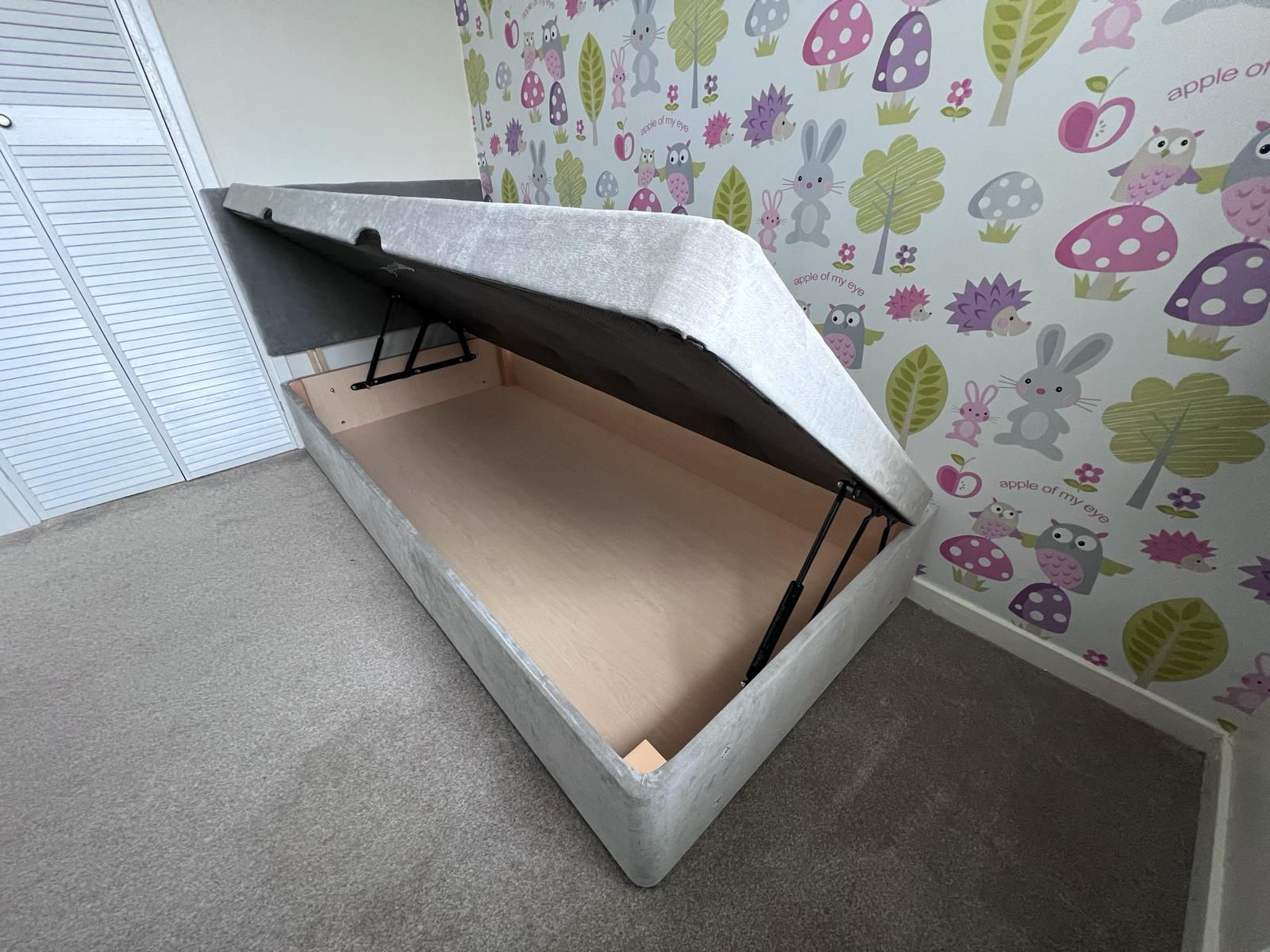 DIVAN OTTOMAN BED WITH 20 INCH HB AND WESTMINSTER ORTHOPAEDIC MATTRESS -SINGLE