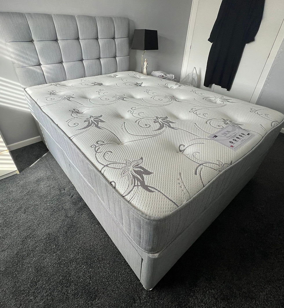 Thumbnail: LYON ORTHO MEMORY MATTRESS WITH DIVAN BASE WITH 2 DRWS AND ARIES HB- DOUBLE