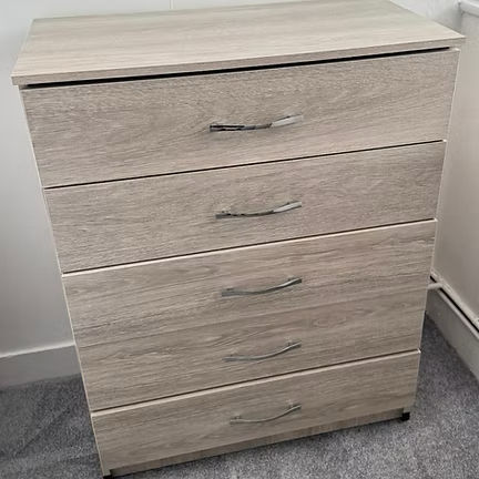 Thumbnail: METRO 3 DOOR COMBI WARDROBE CHEST & BEDSIDE - SILVER 