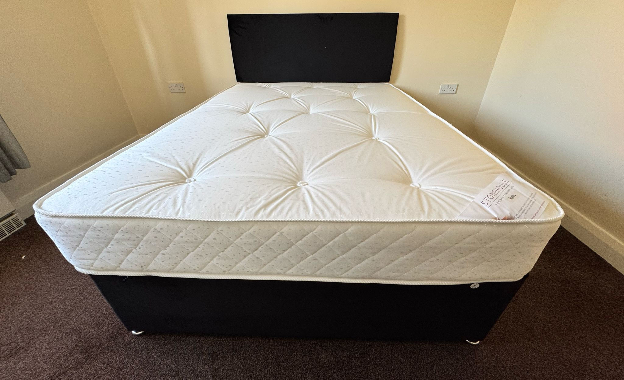 SAME DAY - double  apollo  semi ortho mattress black divan base and Hb 