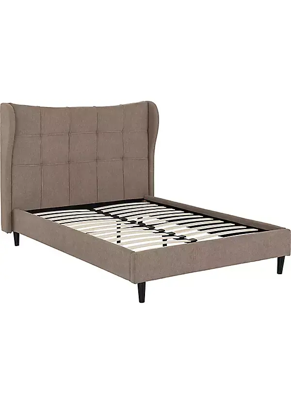 Thumbnail: KING - VERONA BED FRAME - BROWN FABRIC - 
