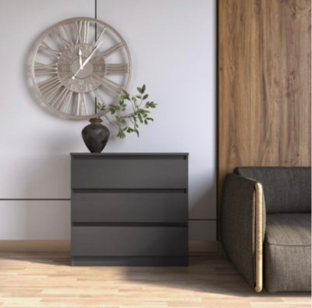 MALVERN 3 DRAWER CHEST - GREY