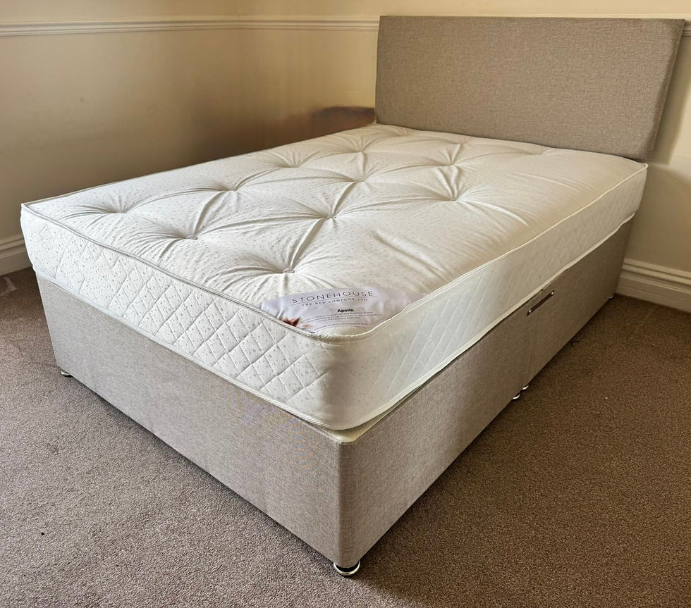 Thumbnail: SAME DAY - double  apollo  semi ortho mattress MATIZ BEIGE  divan base and Hb 