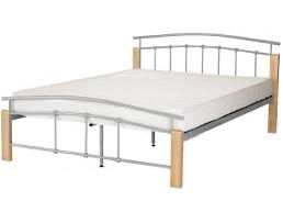 Thumbnail: 4 FOOT     - TETRAS   WOOD/ METAL BEDFRAME  