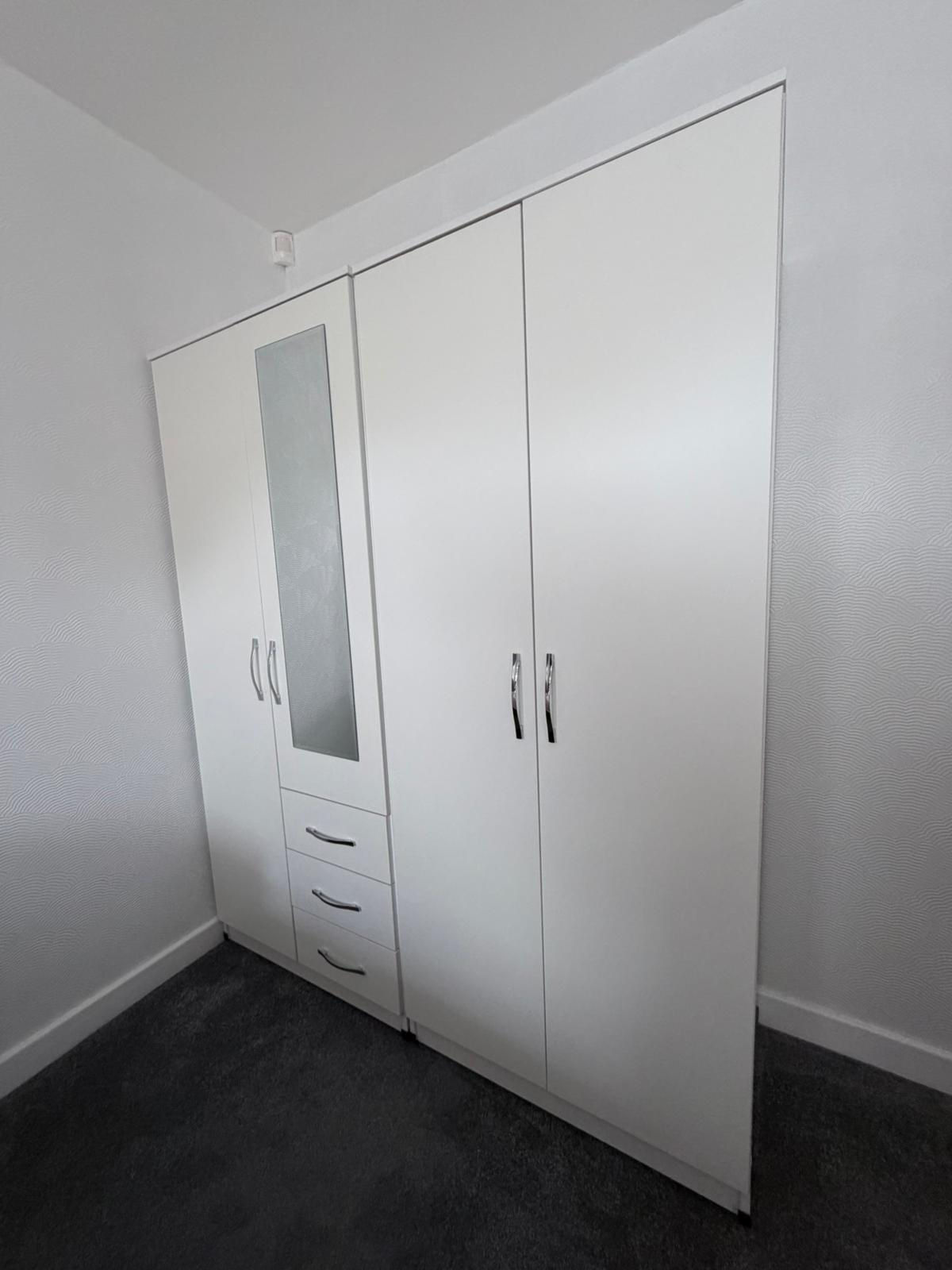 METRO (WHITE ) 4 DOOR WARDROBE - FULLY ASSEMBLED