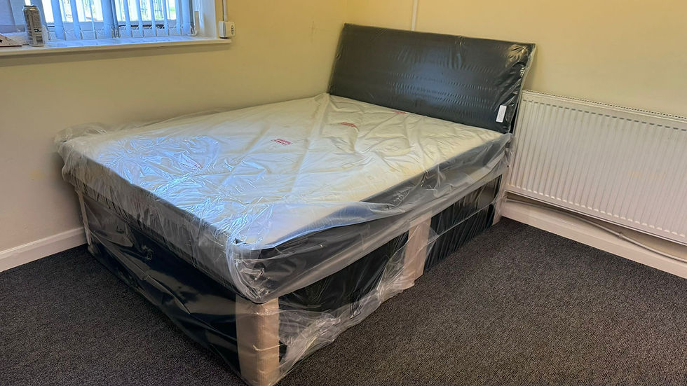 Thumbnail: Double pinemaster mattress with divan base and Hb 