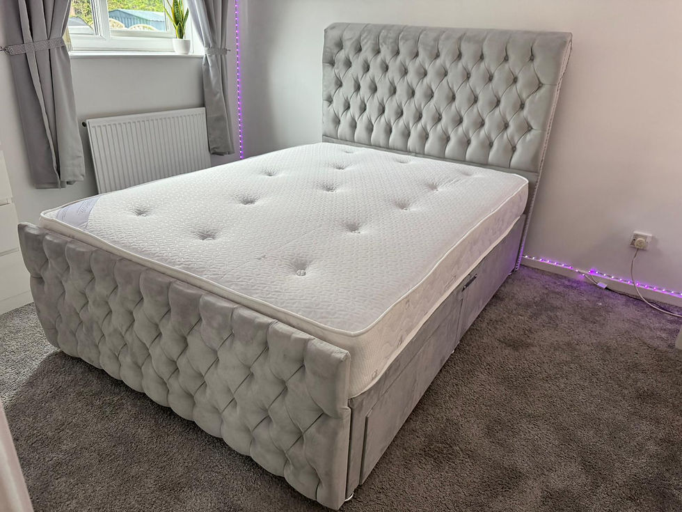 Thumbnail: DOUBLE  - ROMNEY DIVAN with 4 drawers floor standing headboard -