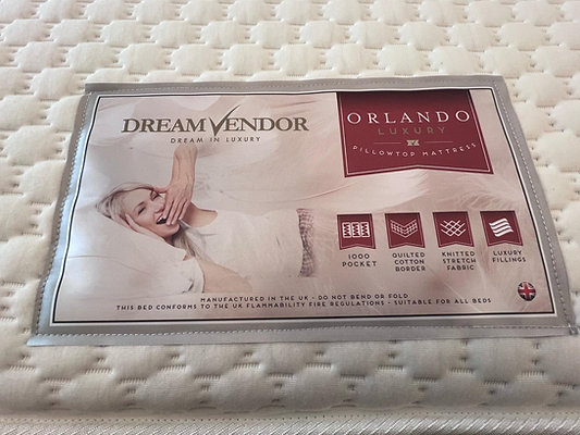 ORLANDO 1000 POCKET SPRUNG PILLOW TOP MATTRESS - DOUBLE