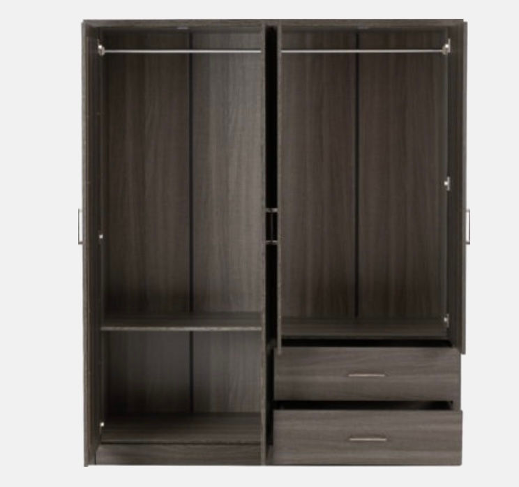 Thumbnail: LISBON 4 DOOR WARDROBE IN BLACK WOOD GRAIN 