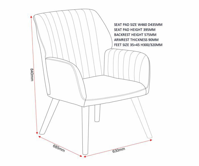 Thumbnail: Jordan Occasional Chair - Dark grey  Velvet Fabric