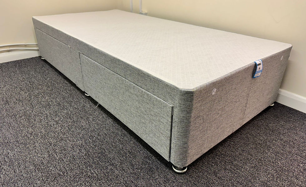 Thumbnail: SINGLE DIVAN BASE WITH 2 DRAWERS WITH ARIES HEADBOARD - choice of colours 