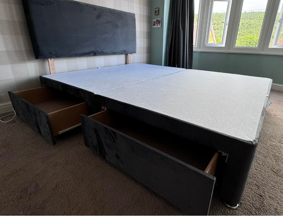 Thumbnail: SAME DAY - king heavenly  memory mattress STEEL PLUSH  2 DRAWERS  base & Hb 