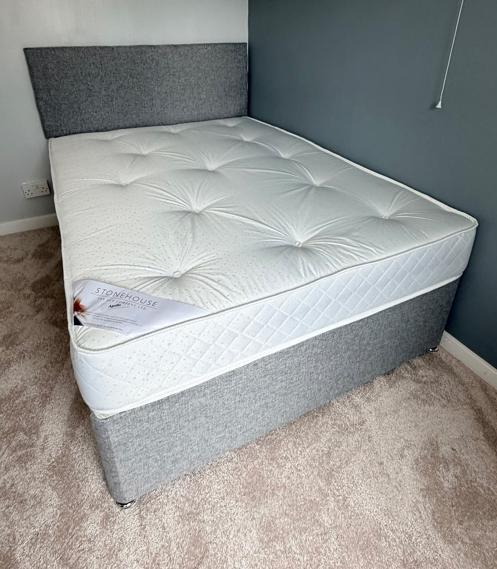 Thumbnail: SAME DAY - double  apollo  semi ortho mattress MATIZ SILVER divan base and Hb 
