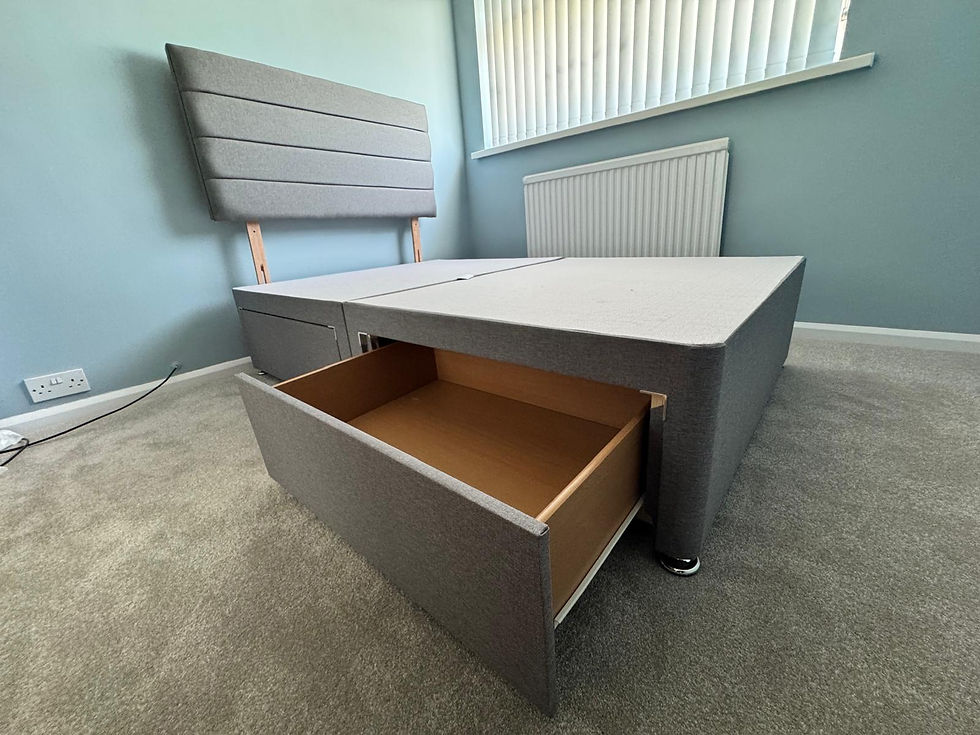 Thumbnail: KING SIZE DIVAN BASE  2 DRAWERS AND VOGUE HB - CHOICE COLOUR /FABRICS 