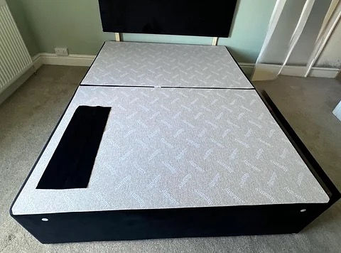 Thumbnail: SAME DAY - double tender sleep ortho  matt black divan 2 drawers same side Hb 