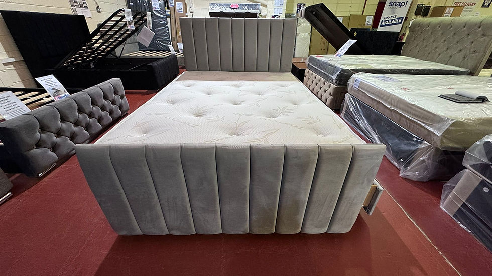 Thumbnail: King - NEW DUNLIN divan bed 2  drawers footboard headboard 